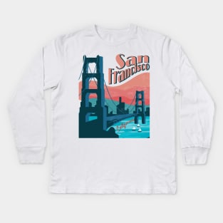 San Francisco red Kids Long Sleeve T-Shirt